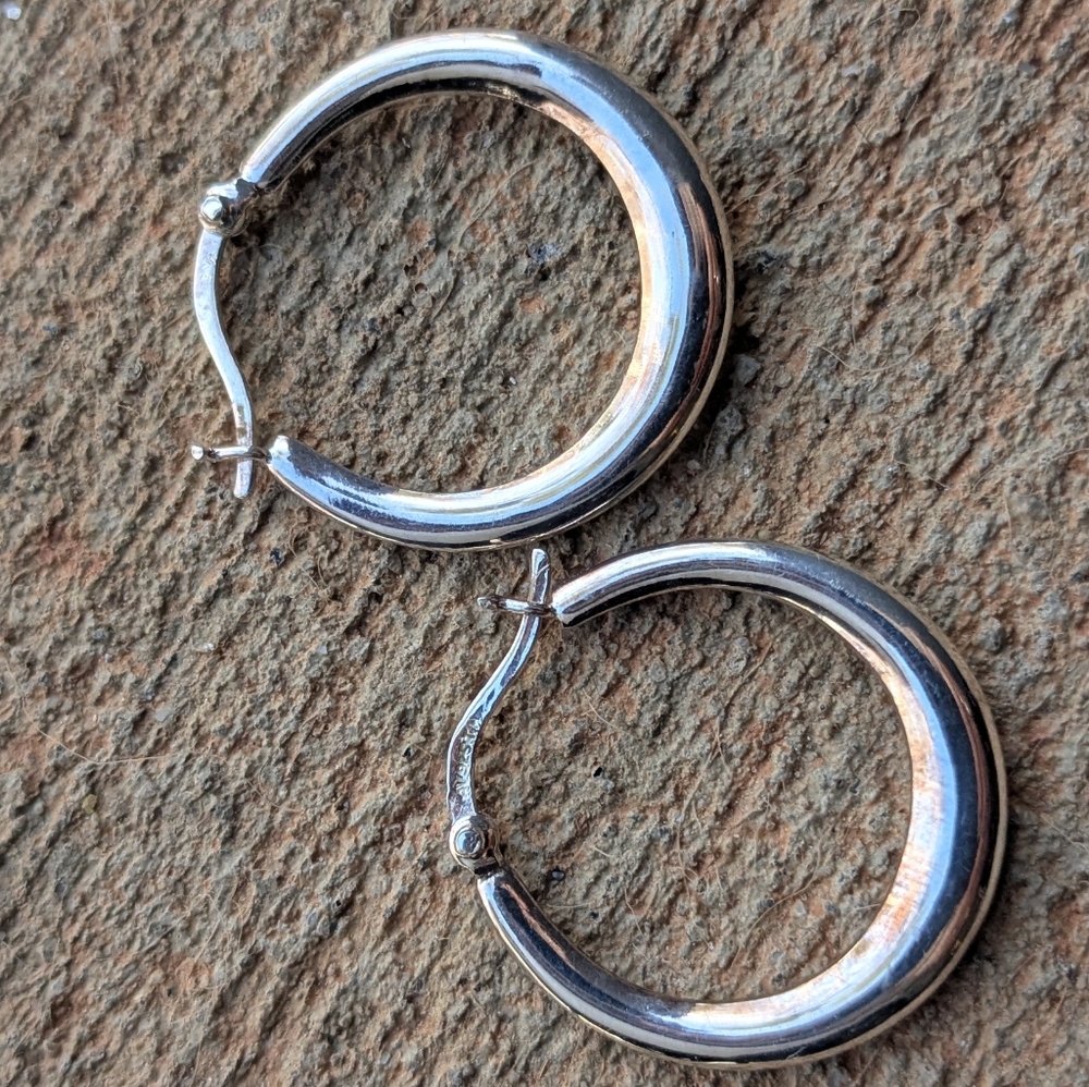 Elegant Sterling Silver Hoop Earrings - Picture 4 of 4